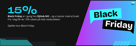 15 % RABATT PÅ HELE NETTBUTIKKEN – KUN I DAG! - DJ Hub.NO